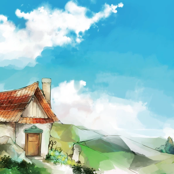 ぼくと羊 — 村の風景